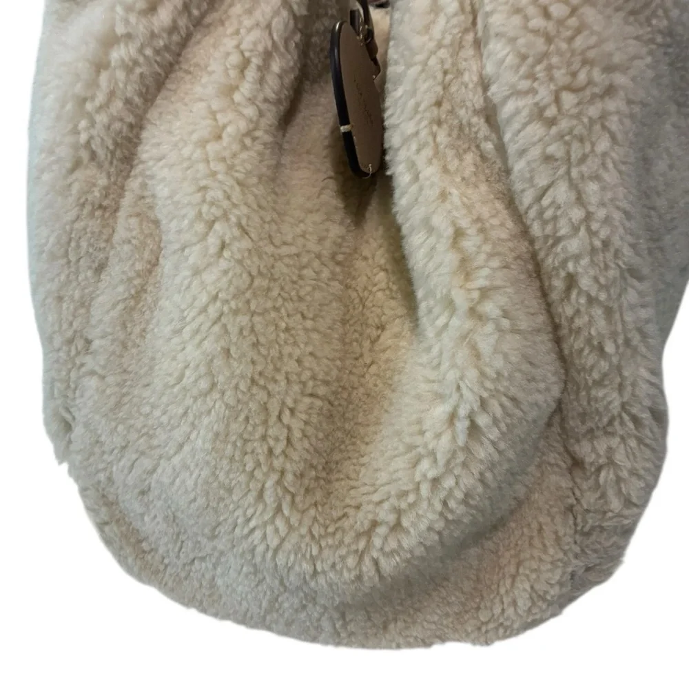 Kate Spade Everything Racing Stripe Faux Shearling Large Tote EUC - Picture 13 of 16